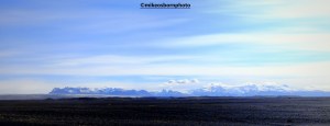 Mountain landscape and volcanic sand in Iceland