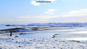 Snow-covered landscape in Iceland