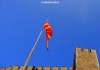 North Macedonian flag at Ohrid castle