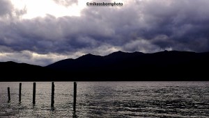 Stormy lakeside dusk over Te Anau, New Zealand
