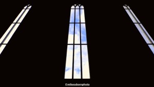 Tall windows of Hallgrimskirkja, Reykjavik, Iceland