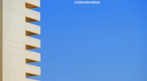 Hotel architecture and blue sky at Ein Bokek, Israel