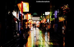 Night street scene in Tokyo, Japan