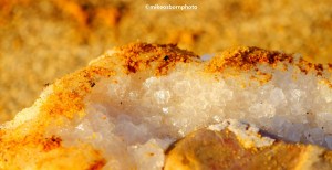 Dead Sea salt crystals and sand