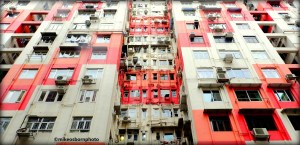 Chaotic high rise building in Hong Kong