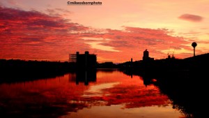 Sunset over Bridgewater Canal, Salford
