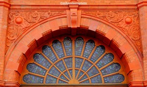 Red brick exterior of Blackpool Tower building