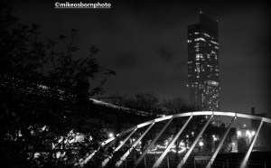 Castlefield and Beetham Tower, Manchester at night
