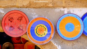 Colourful ceramics on sale in Essaouria, Morocco