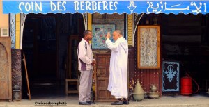 Two Moroccan men in conversation, Tiznit, Morocco