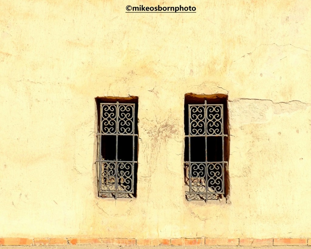 Old grille windows in Agadir, Morocco