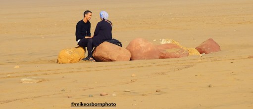 Couple on Agadir beach, Morocco