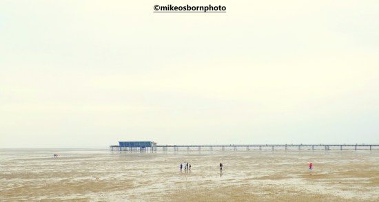 Tide out at Southport beach, Merseyside