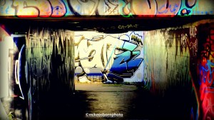 Graffiti on underpass at Hulme, Manchester