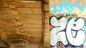 Underside of Mancunian Way flyover, Manchester