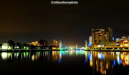 Night view of Salford Quays