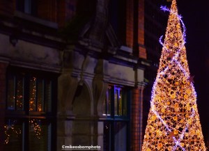 Illuminated Christmas tree in Manchester