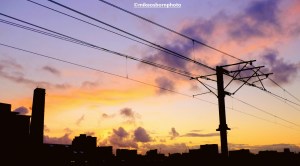 The roofs of Manchester by the tram line at Deansgate-Castlefield
