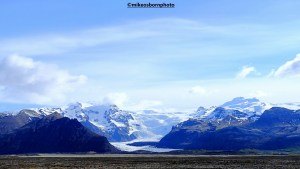 View of glacial mountains, Iceland