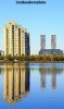 Salford Quays buildings reflected in the Manchester Ship Canal