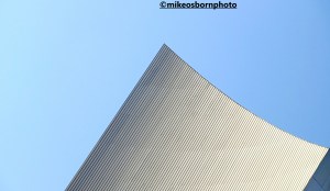 Imperial War Museum North against a pure blue sky