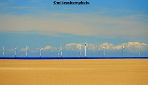 Wind turbines off the Wirral coast