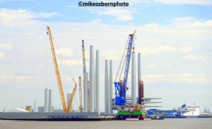 Industrial chimneys at the port of Hull