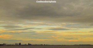 Dusk on the Humber river at Hull