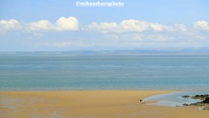 A beach at Heysham on Morecambe Bay, Lancashire
