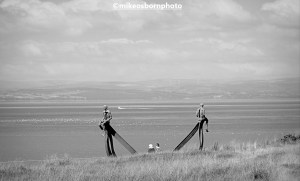A view of a sculpture at Heysham, Lancashire