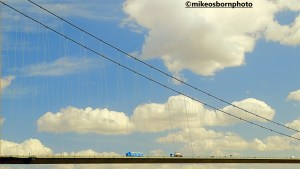 Traffic going along the Humber Bridge