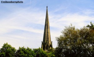 Spire of Worsley parish church