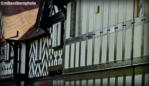 Half-timbered houses on Worsley village green