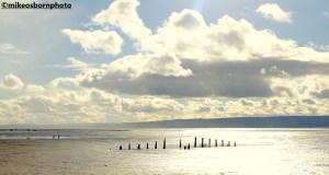 Caldy Beach, Wirral, bathed in bright sunshine