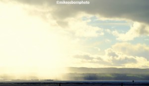A rain shower over the Welsh coast opposite West Kirby