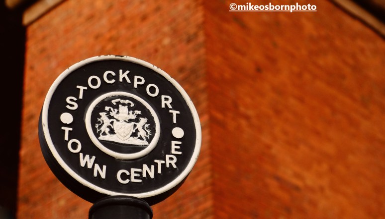 Stockport town centre sign