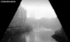 A foggy view of the Irwell river in Salford
