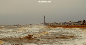 A view of Blackpool on a stormy winter's day