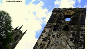 The new and old church towers at Heptonstall, Yorkshire