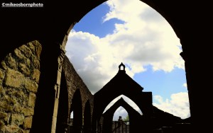 Silhouettes of the abandoned church at Heptonstall, Yorkshire