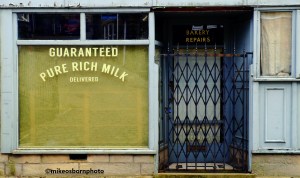 An old shop front at Heptonstall, Yorkshire