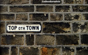 A sign in Yorkshire dialect at Hebden Bridge, Yorkshire