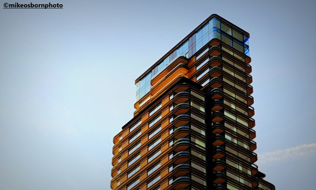 Chocolate-colured high rise building in east London