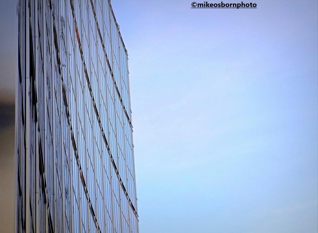 Curved glass of a building in Bishopsgate, London