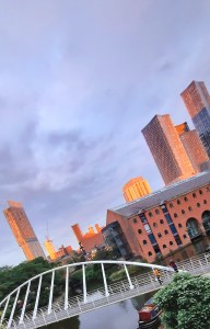 A golden dusk over Castlefield, Manchester