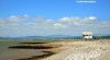 A view of the sailing club building on the shore of Morecambe, Lancashire, UK
