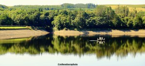 Reflections in Entwistle Reservoir, Lancashire, UK