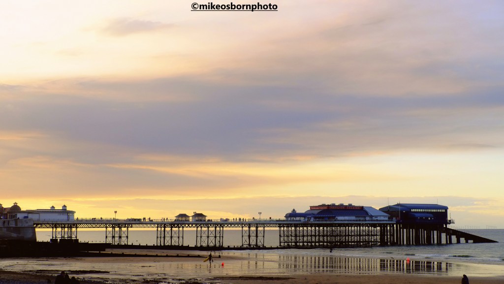 A dusk view of Cromer pier in Norfolk