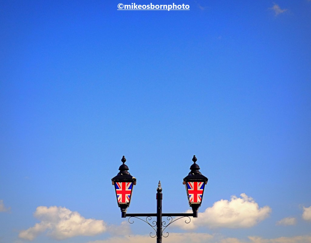 Lamps in Cromer decorated with Union Jacks for Queen Elizabeth's Platinum Jubilee