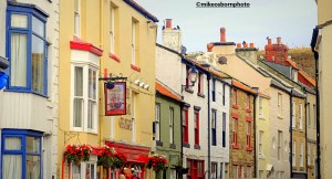 Colourful buildings of the main street in Staithes, North Yorkshire